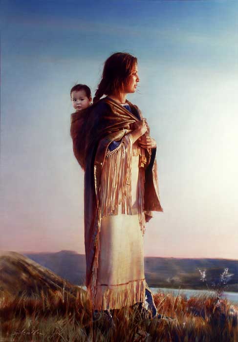 Robert Schoeller Painting: Sacagawea Western Painting TH008
