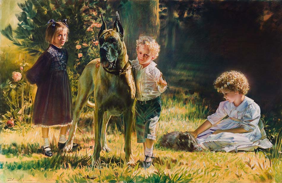 Robert Schoeller Painting:  Family Portrait 048