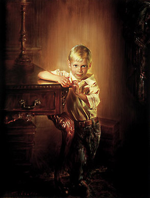 Robert Schoeller Painting:  Little Boy Portrait 074