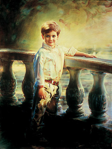 Robert Schoeller Painting:  Little Boy Portrait 076