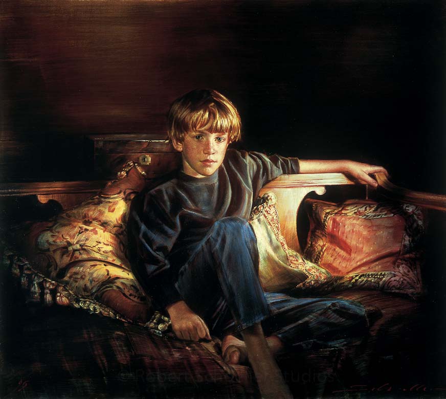 , Painting by Robert Schoeller | Art, Painting, Boy art