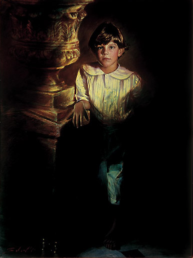 Robert Schoeller Painting:  Little Boy Portrait 082