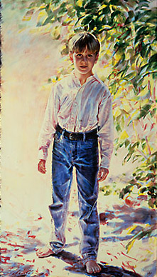 Robert Schoeller Painting:  Little Boy Portrait 084