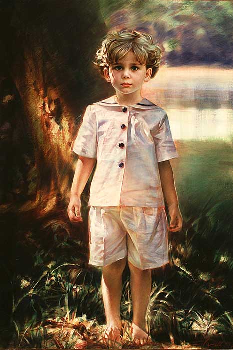 Robert Schoeller Painting:  Little Boy Portrait 099