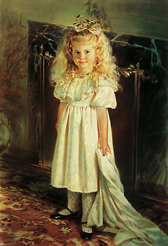 Robert Schoeller Painting: Little Girl Portrait Little Girl Portrait 050