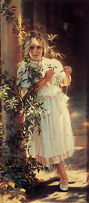 Robert Schoeller Painting: Little Girl Portrait Little Girl Portrait 087