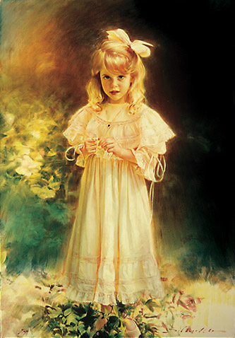 Robert Schoeller Painting: Little Girl Portrait Little Girl Portrait 097