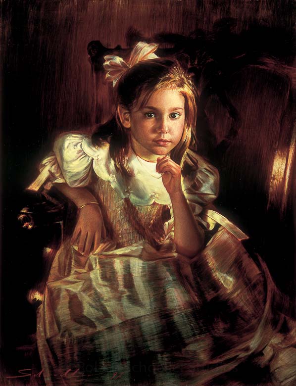 Robert Schoeller Painting: Little Girl Portrait Little Girl Portrait 130