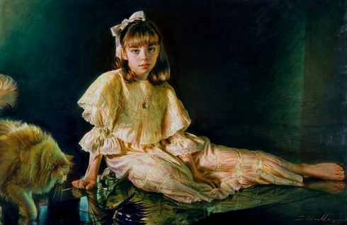 Robert Schoeller Painting: Little Girl Portrait Little Girl Portrait 166