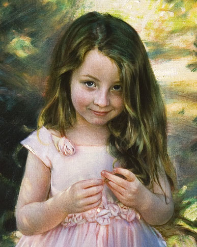 Robert Schoeller Painting: Little Girl Portrait Little Girl Portrait 171 Face